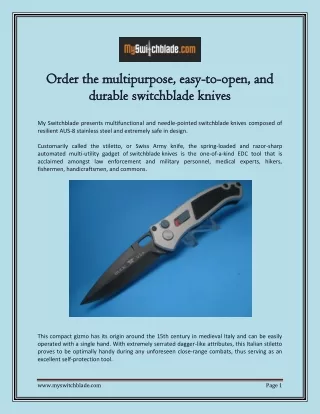 order the multipurpose easy order