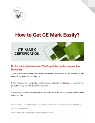 how to get ce mark easily