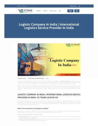 Logistics Company In India