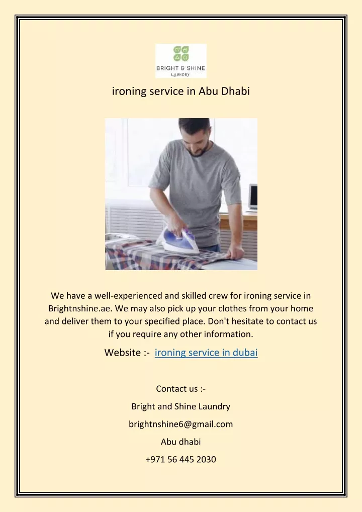 ironing service in abu dhabi