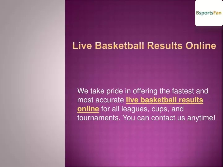 live basketball results online