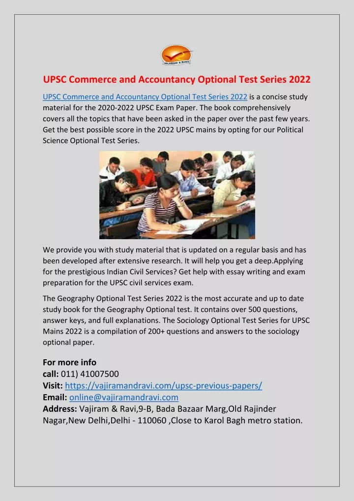 upsc commerce and accountancy optional test