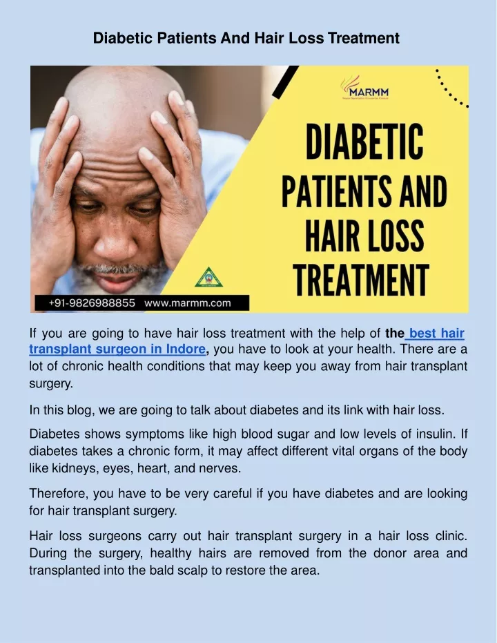 diabetic patients and hair loss treatment
