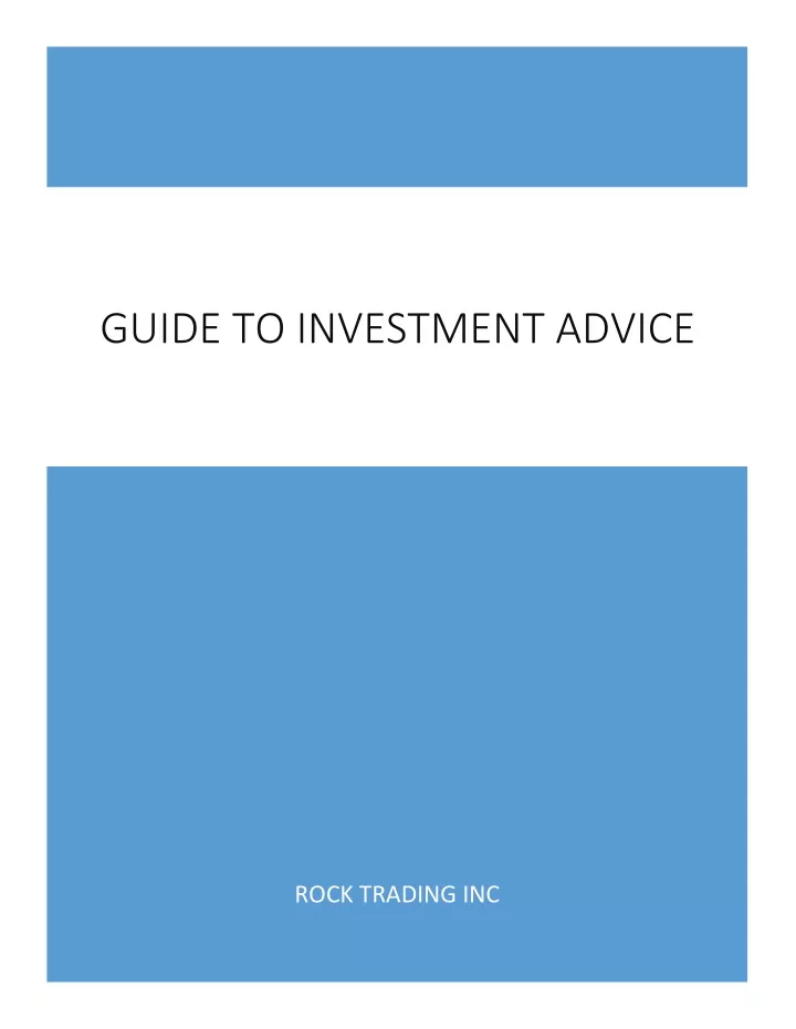 guide to investment advice