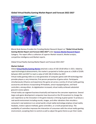 global virtual reality gaming market report