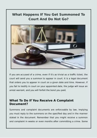 What Happens If You Receive A Court Summons But Do Not Attend?