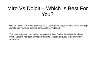 miro vs dojoit