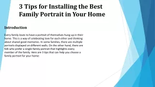 3 Tips for Installing the Best Family Portrait in Your Home