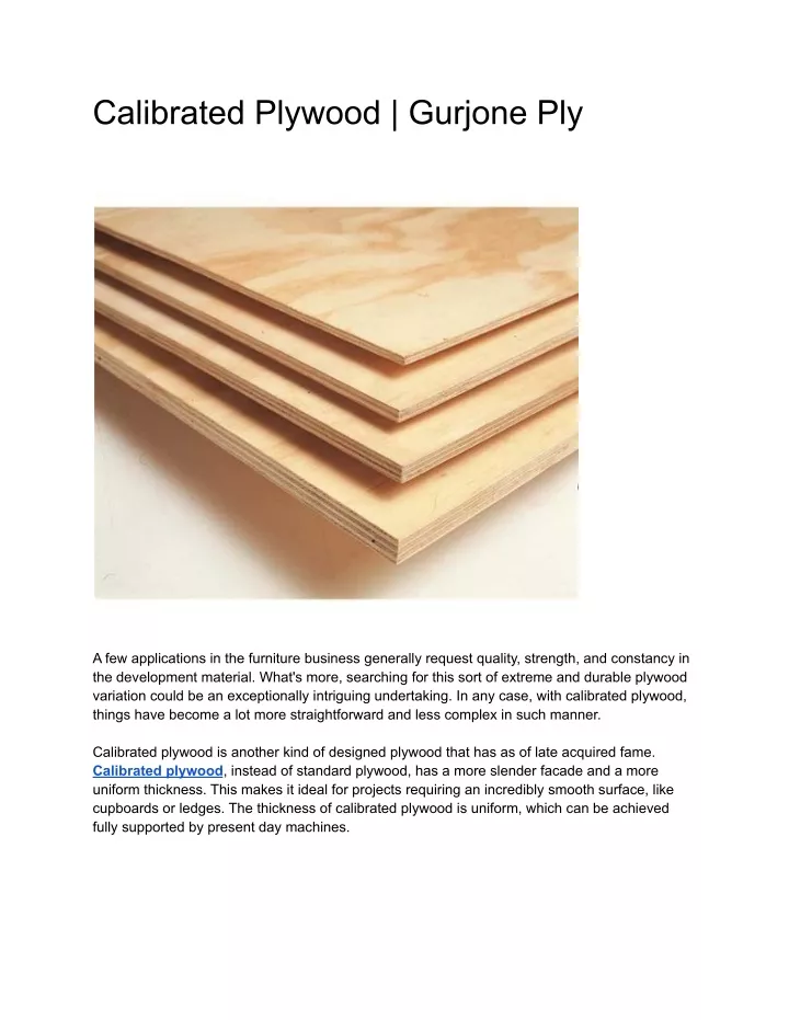 calibrated plywood gurjone ply