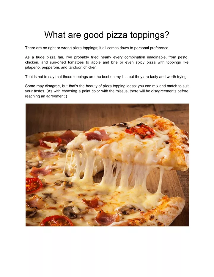 what are good pizza toppings