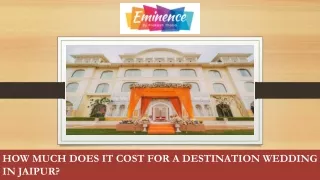 How Much Does It Cost for a Destination Wedding in Jaipur