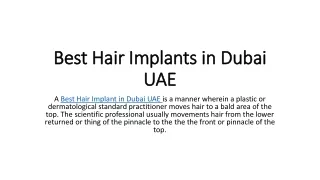 Best Hair Implants in Dubai UAE