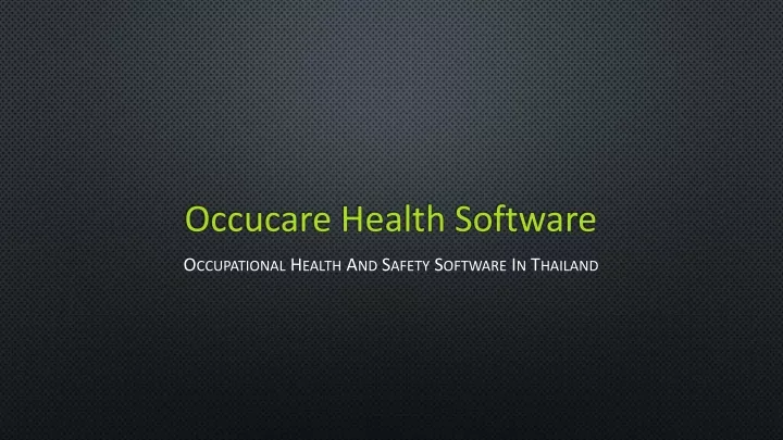 occucare health software