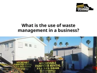 Reliable Waste Management Dumpster Rental Services