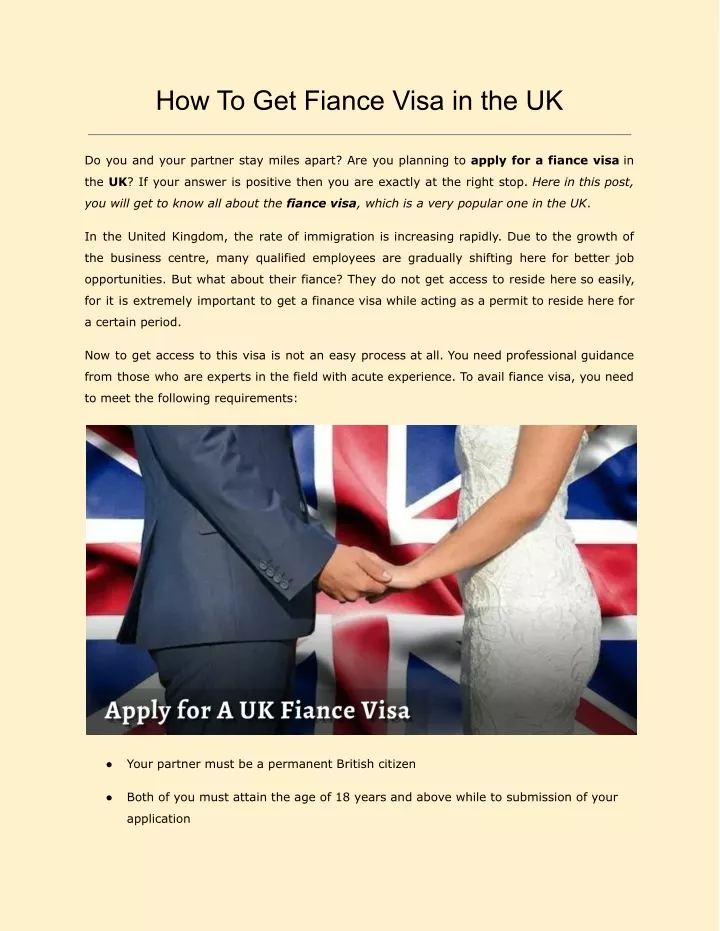 how to get fiance visa in the uk