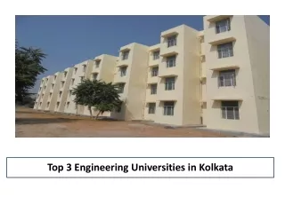 Top 3 Engineering Universities in Kolkata
