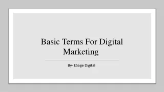 Basic Terms For Digital Marketing