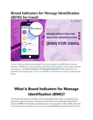 Brand Indicators for Message Identification for Gmail - Why Choose GoDMARC ?