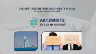 The Best Resume Writing Formats in 2022 by Art2wtite