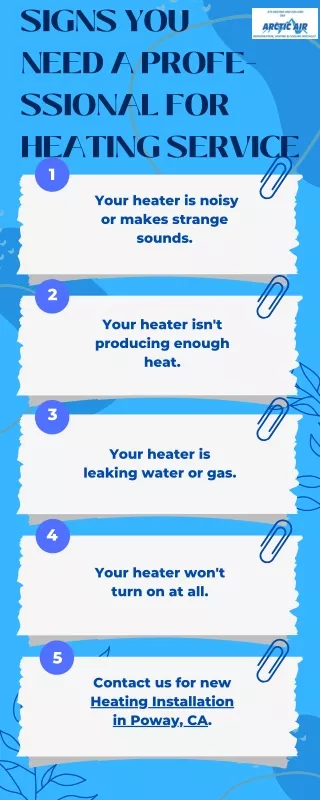 Signs you  need a professional for heating service