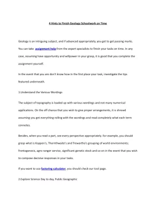 4 hints to finish geology schoolwork on time