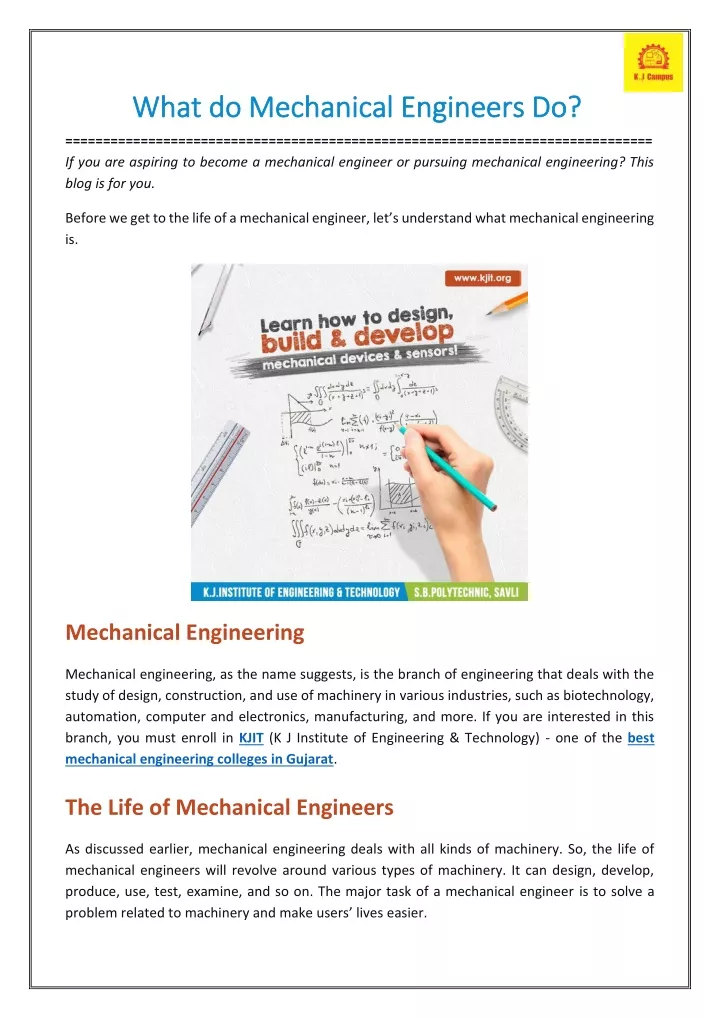 what do mechanical engineers do what