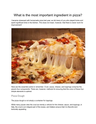 What is the most important ingredient in pizza (2)