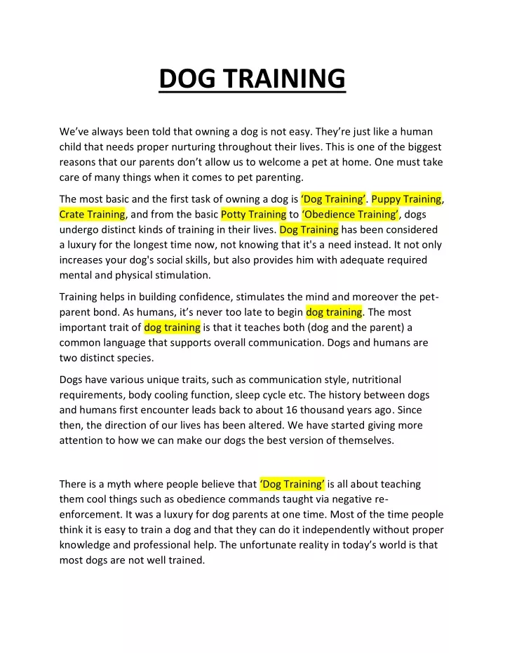 PPT - Dog Training PowerPoint Presentation, free download - ID:11636920