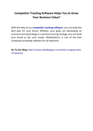 competitor tracking software helps you to grow