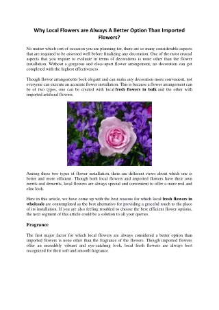 why local flowers are always a better option than