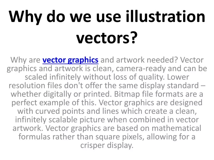 why do we use illustration vectors