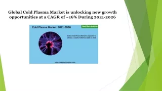 global cold plasma market is unlocking new growth