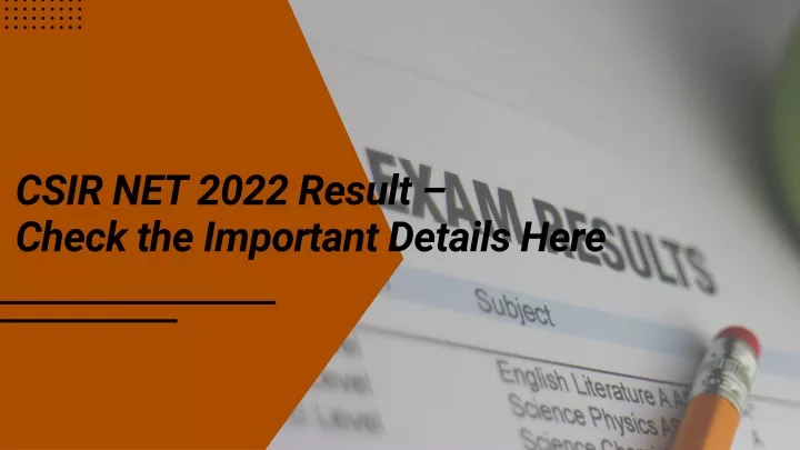 csir net 2022 result check the important details
