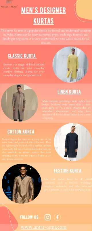Buy Trendy & Stylish Kurta For Men | Antar-Agni