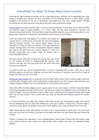 everything you want to know about linen curtains