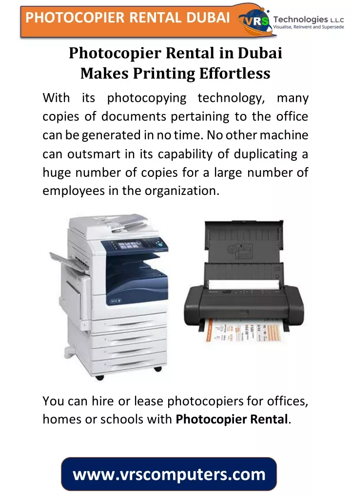 photocopier rental dubai