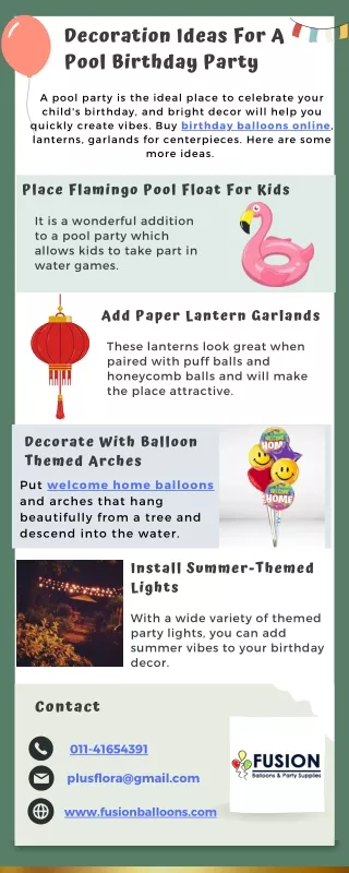 4 Decoration Ideas For A Pool Birthday Party