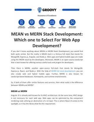 mean vs mern stack development which