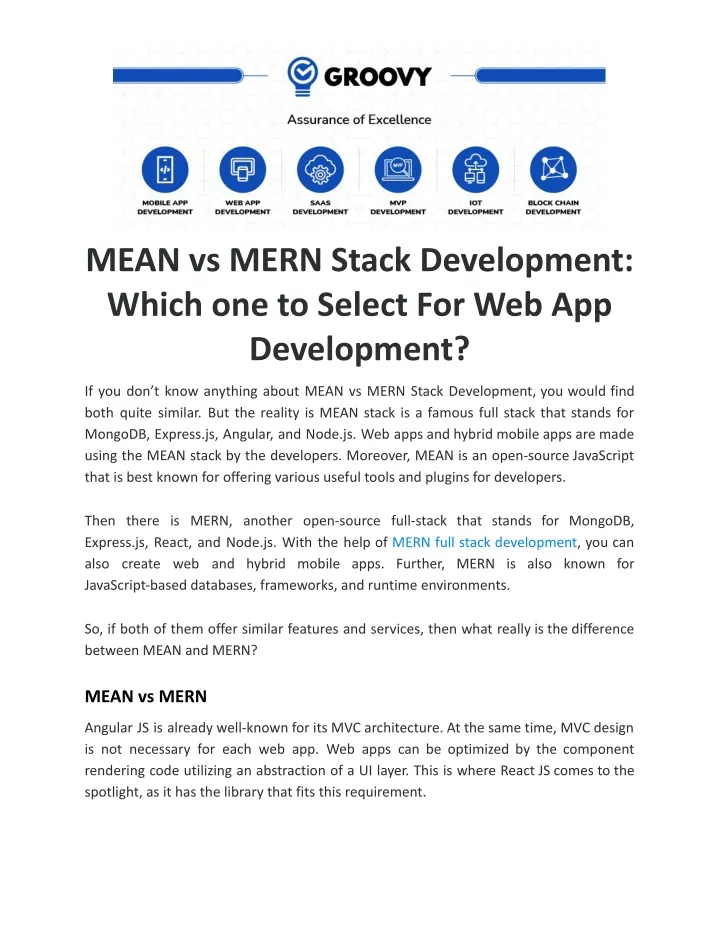 mean vs mern stack development which