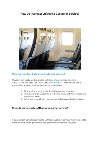 how do i contact lufthansa customer service