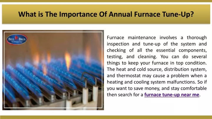 what is the importance of annual furnace tune up