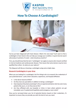 how to choose a cardiologist