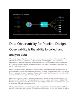 data observability for pipeline design