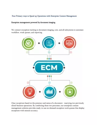 four primary ways to speed up operations with