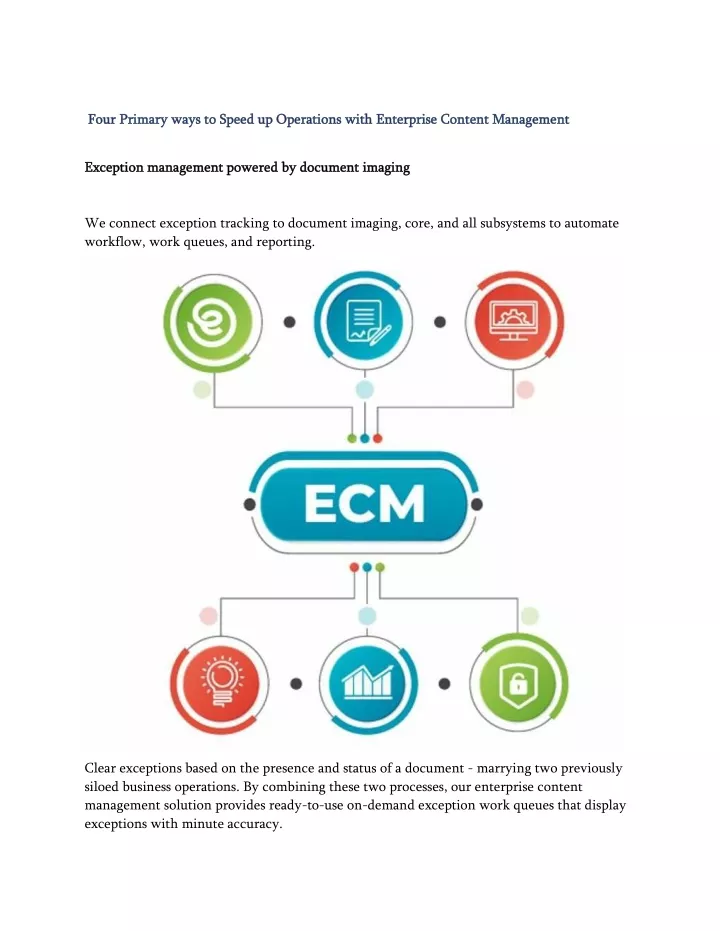 four primary ways to speed up operations with