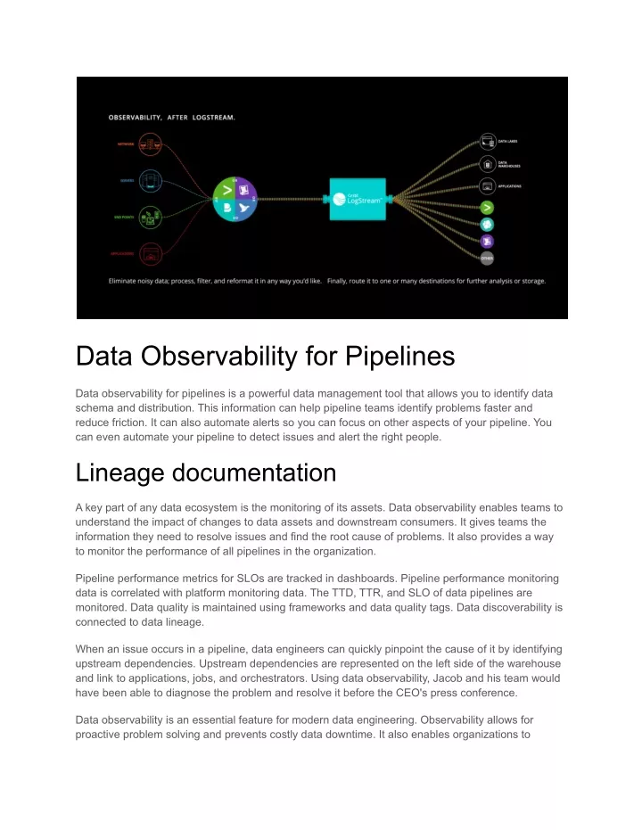 data observability for pipelines