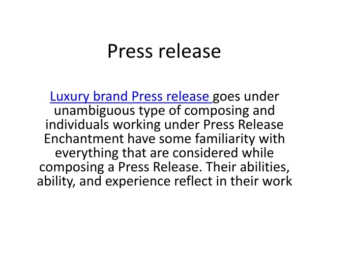 press release