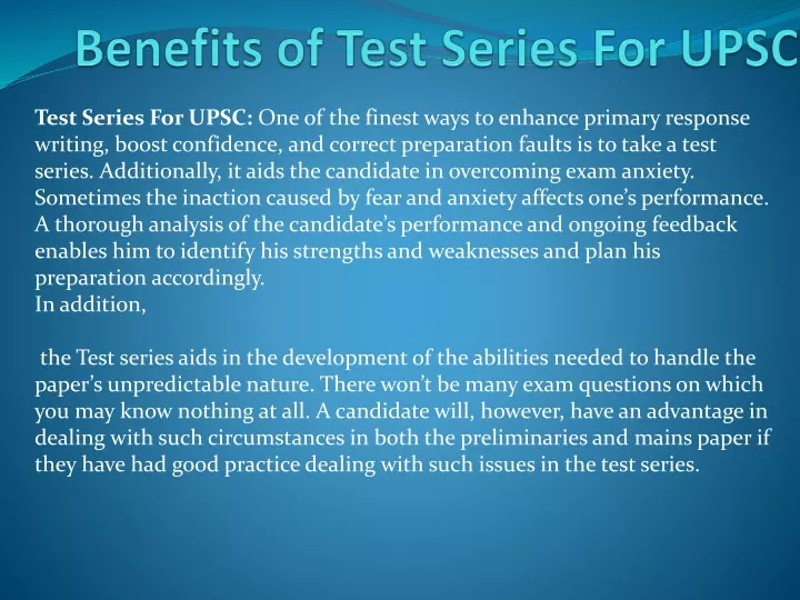 benefits of test series for upsc