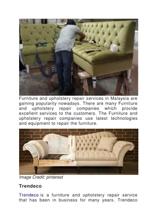 Furniture And Upholstery Repair Near Me