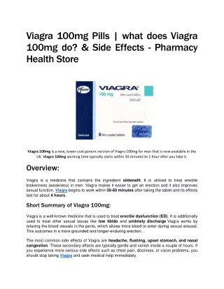 Viagra 100mg Pills - Everything you need to know
